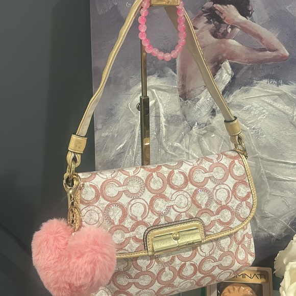 Pink and Gold COACH Shoulder Bag - Picture 3 of 7